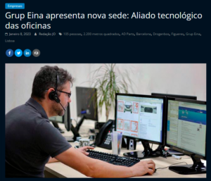 Jornal das Oficina, el medio del sector portugués, nos visita por primera vez. "Grup Eina: el aliado tecnológico del taller.